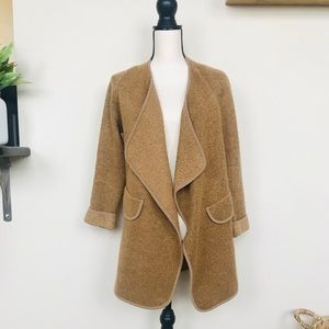 CHICWISH Camel Waterfall Cardigan